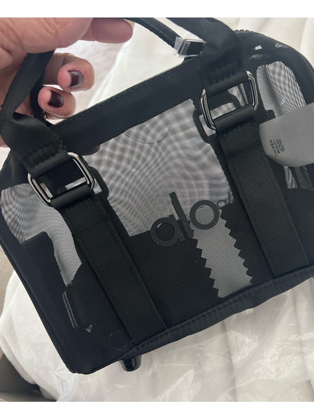 ALO Yoga Mini Sheer Duffle BLK